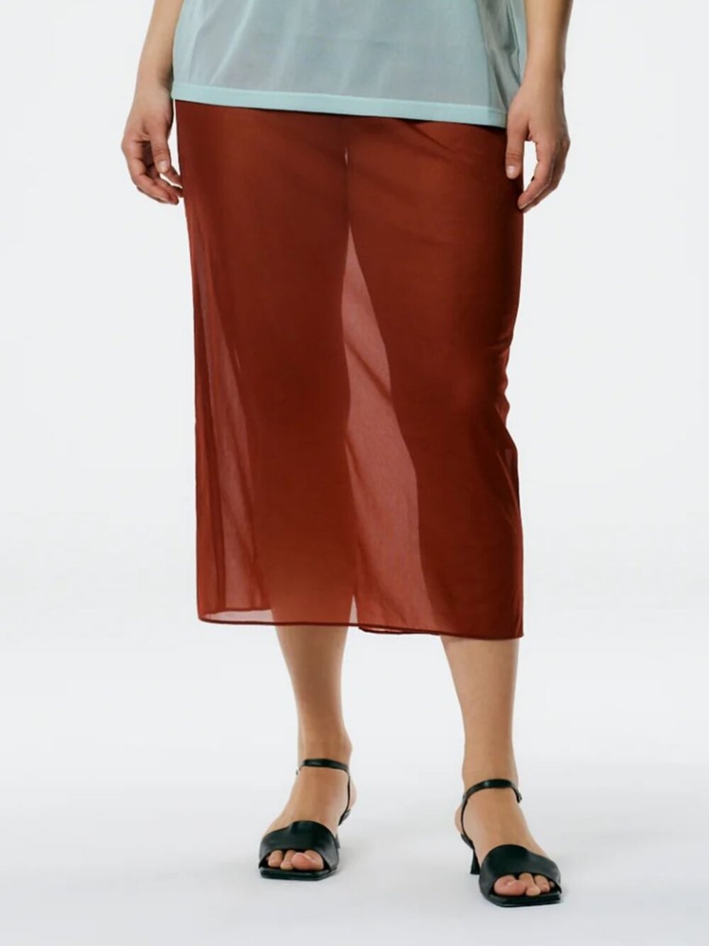 Tibi Sheer Gauze Maxi Pencil Skirt, driftwood, size 0, NWT
